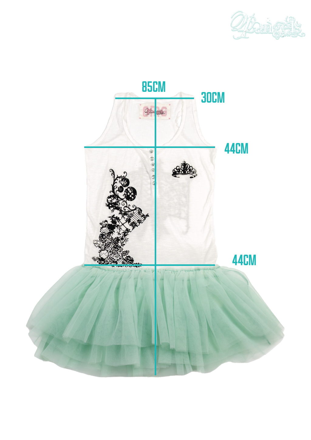 Dreamy tulle botton-up dress (Mint)