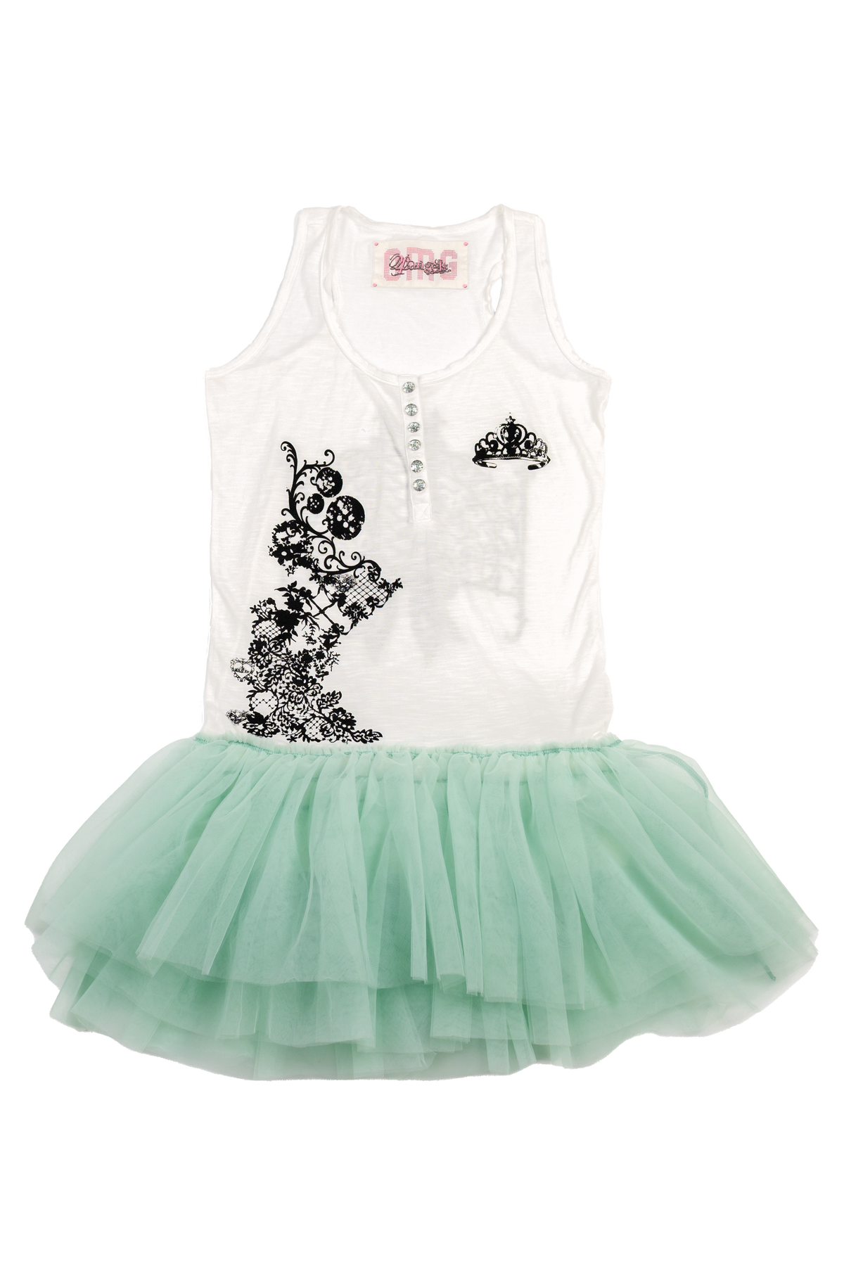 Dreamy tulle botton-up dress (Mint)