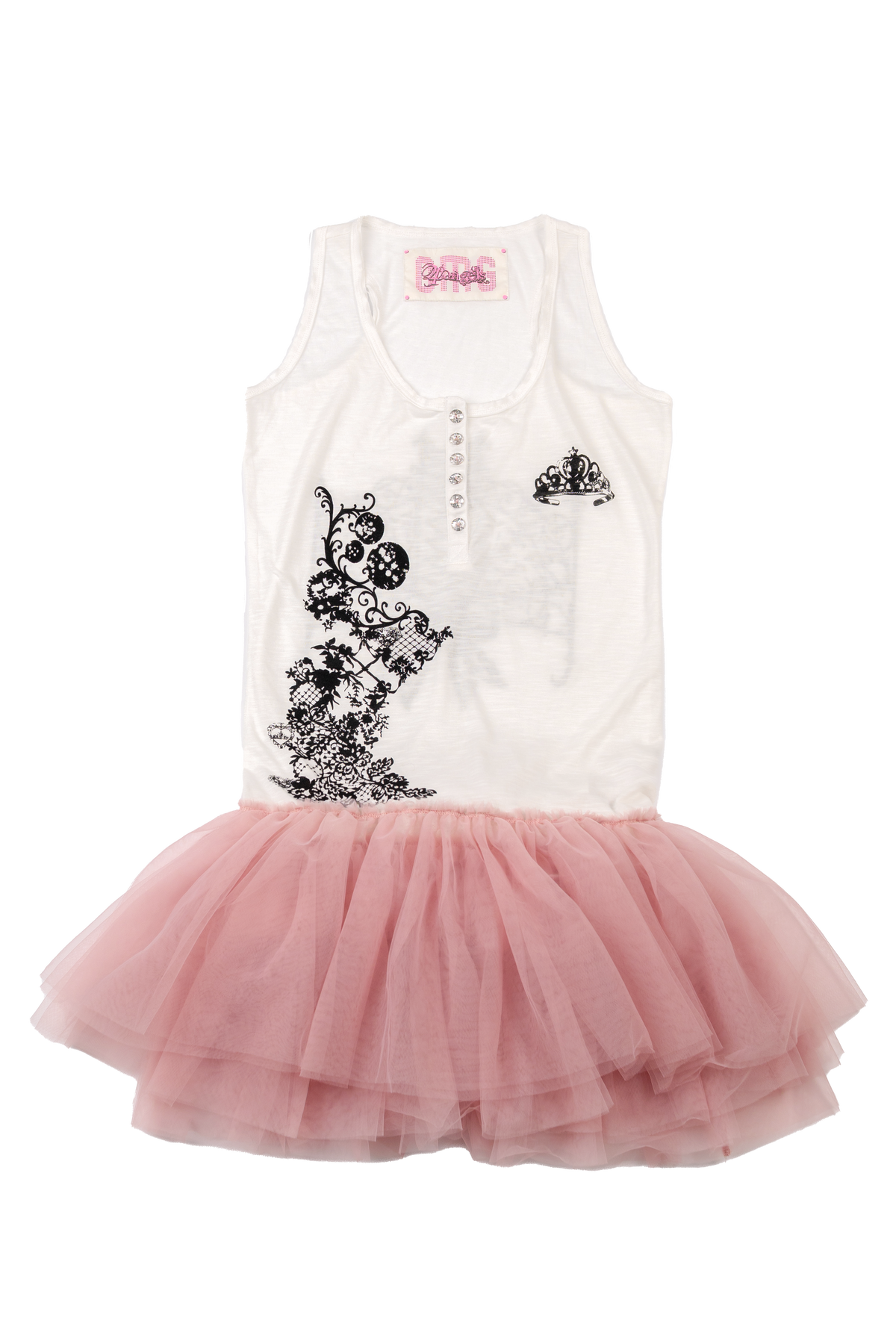 Dreamy Tulle Botton-up Dress (Rose)