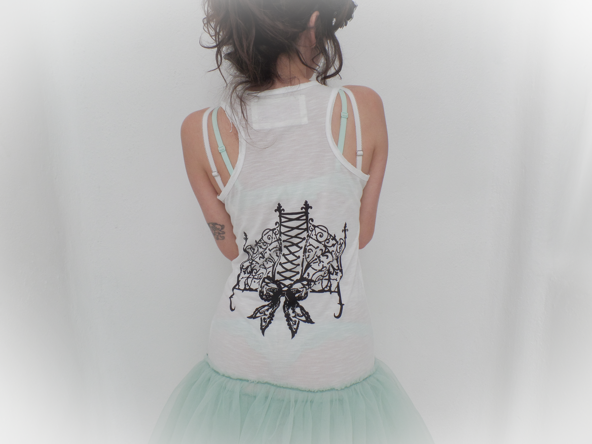 Dreamy tulle botton-up dress (Mint)