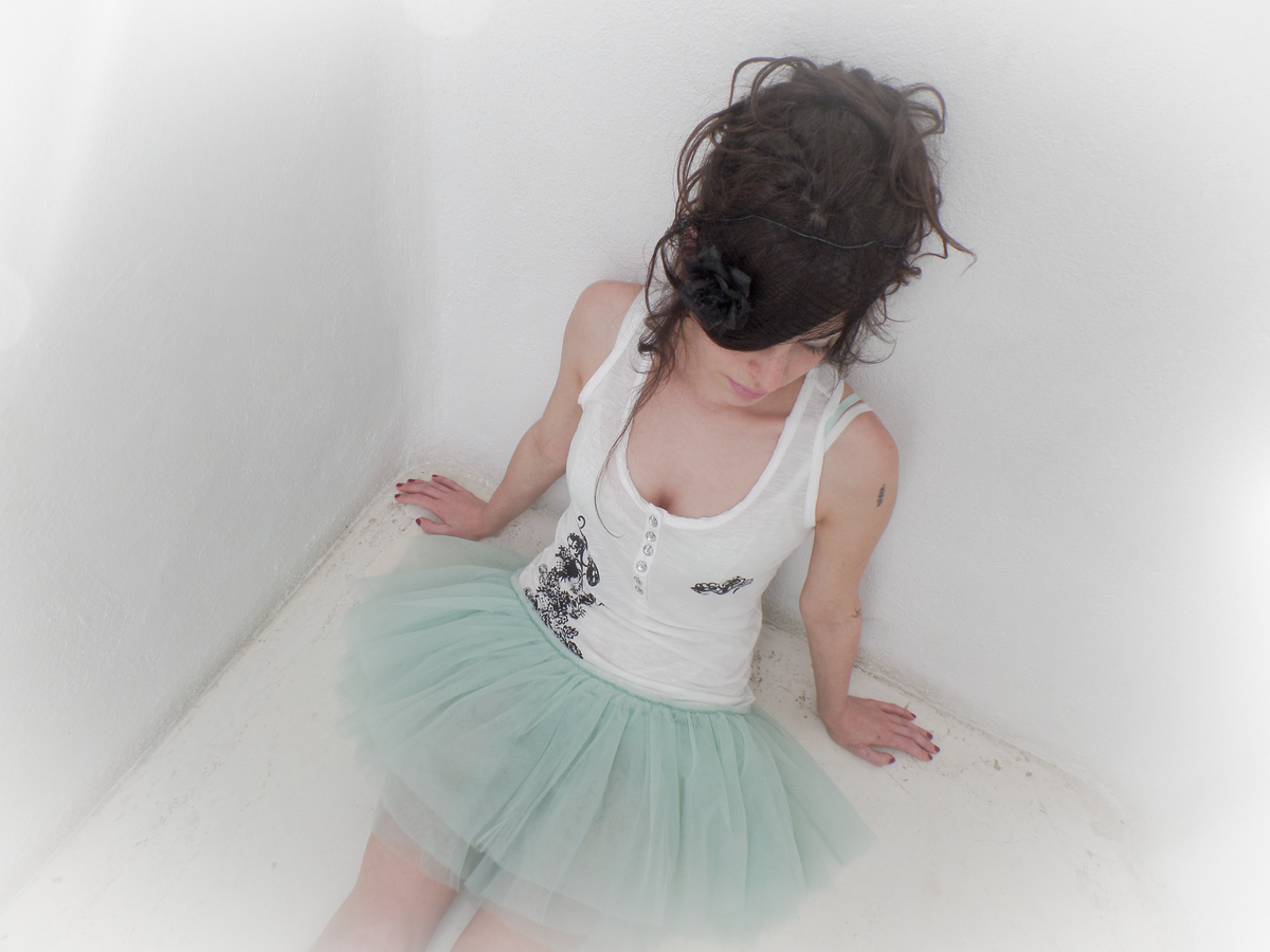 Dreamy tulle botton-up dress (Mint)