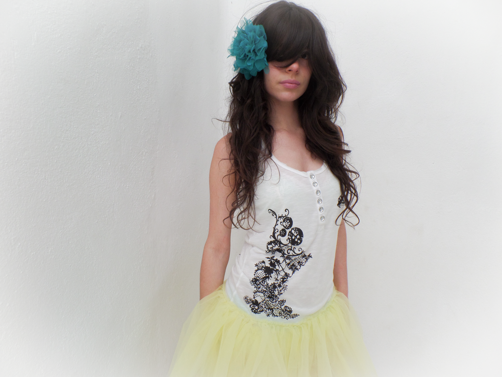 Dreamy Tulle Botton-up Dress (Vanilla)