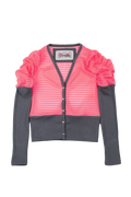 Stripped Mesh Neon Cardigan