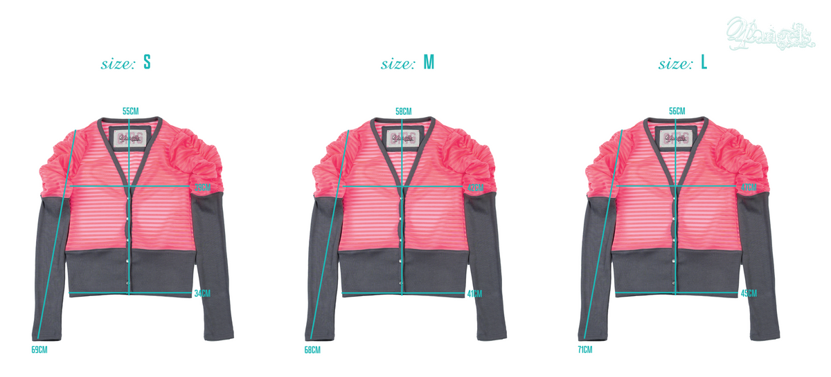 Stripped Mesh Neon Cardigan