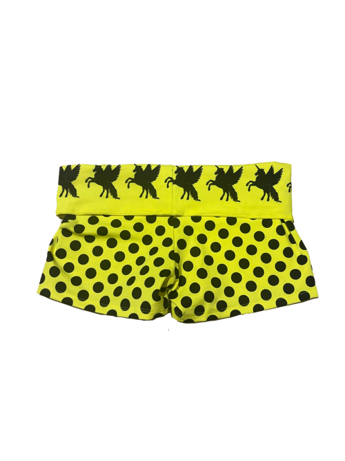 Unicorn Polka Dot Neon Shorts (Yellow)