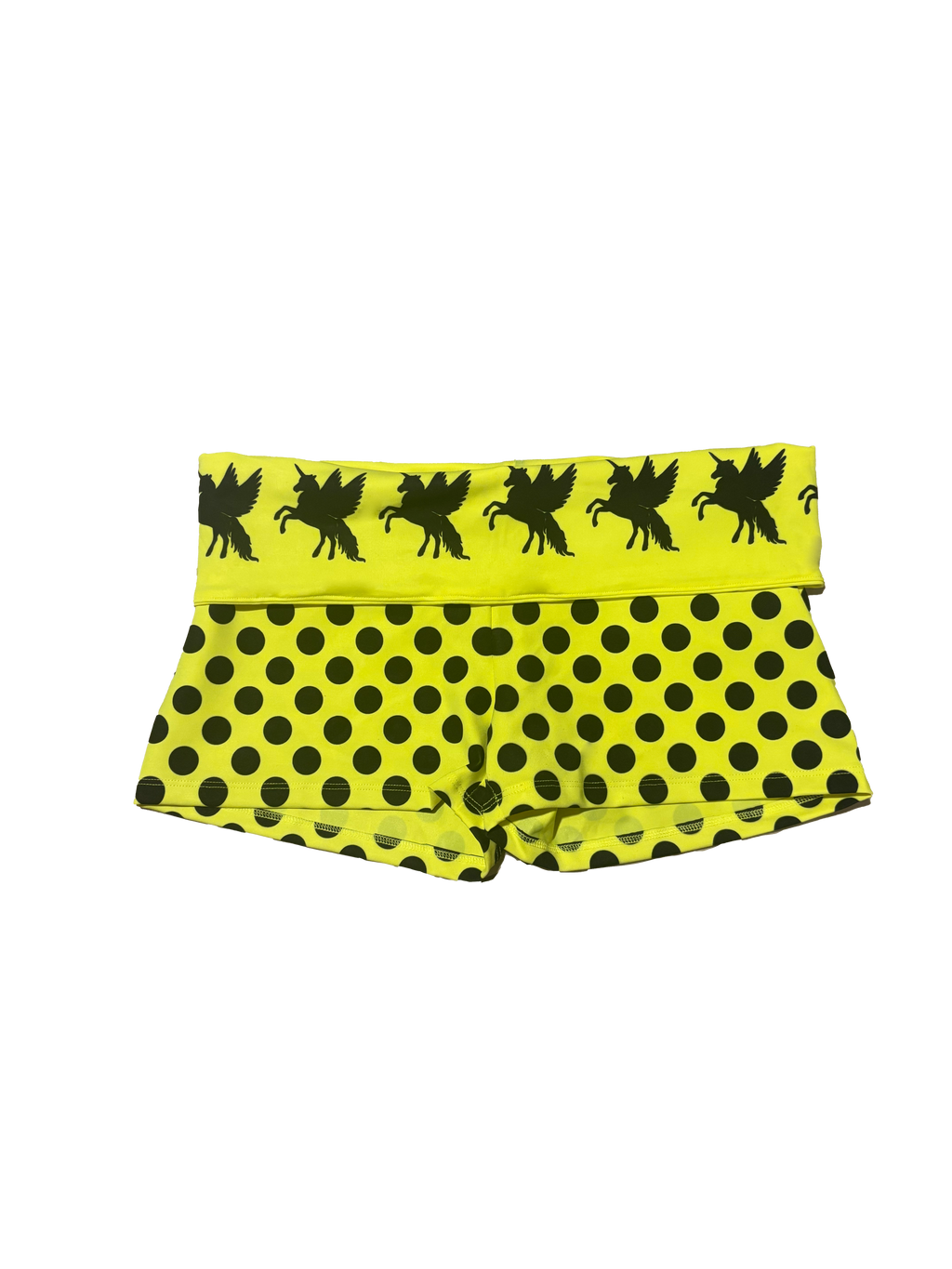 Unicorn Polka Dot Neon Shorts (Yellow)