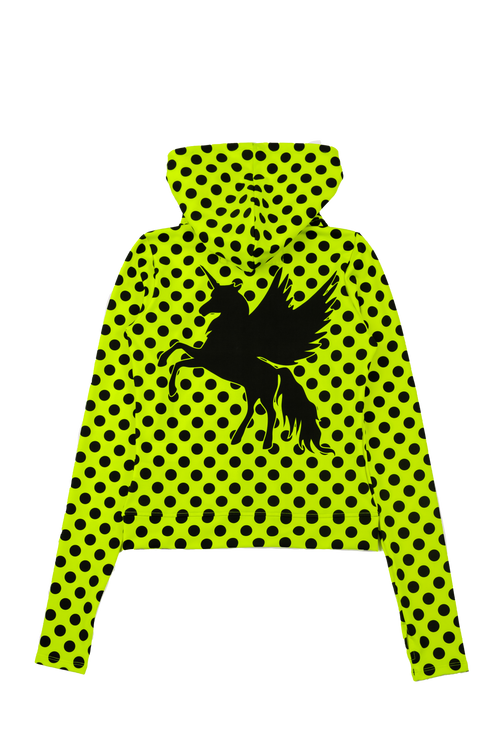 Unicorn Polka Dot Neon Hoodie (Yellow)